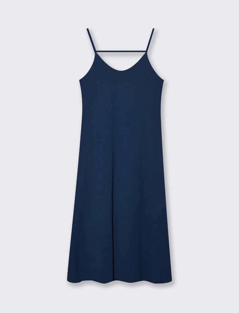Vestito lungo con bretelline - Blu