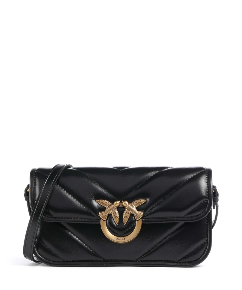 Pinko Love Box Horizontal Borsa a spalla nero/antique gold
