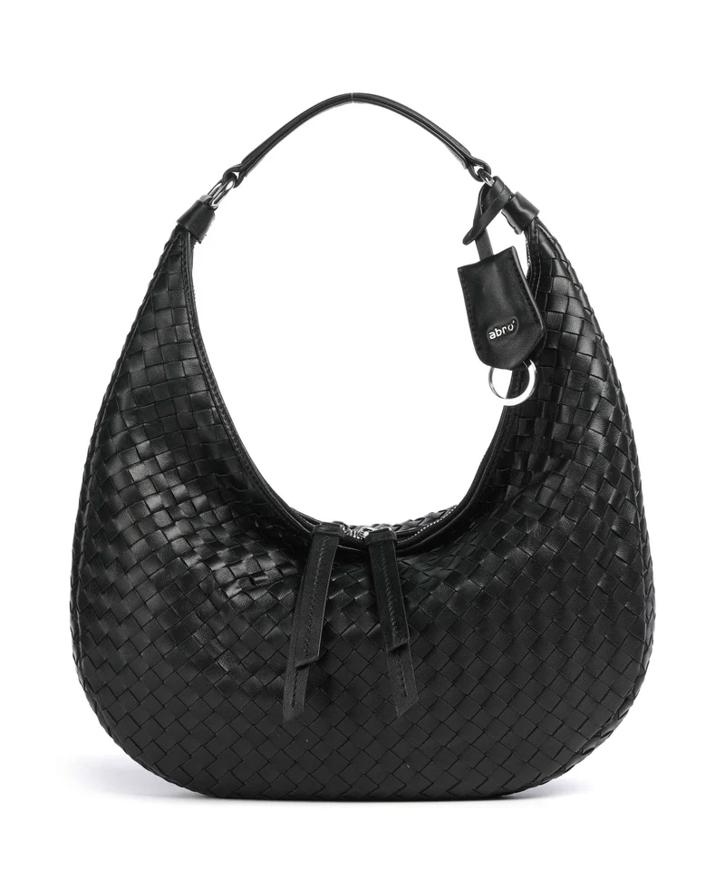 Abro Piuma Nana Small Borsa hobo black/nickel