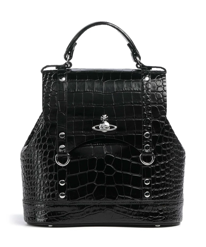 Vivienne Westwood Max Embossed Croc Small Zaino black