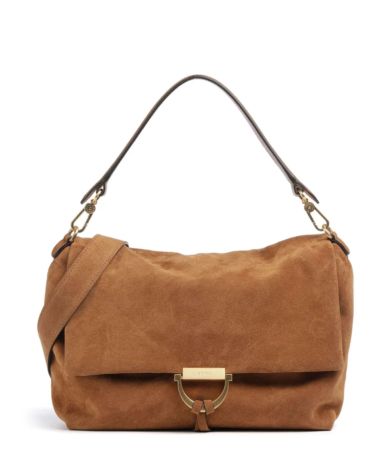 Abro Suede Temi Large Borsa a spalla cuoio