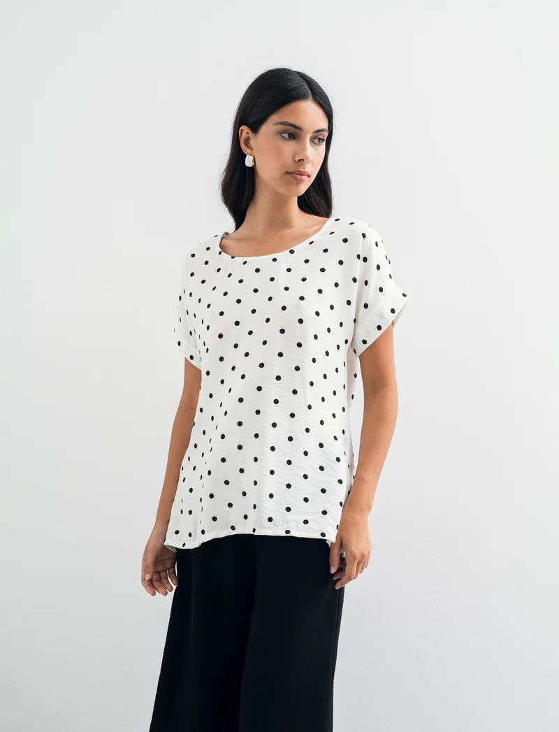 Tshirt stampata con vestibilità over - Pois