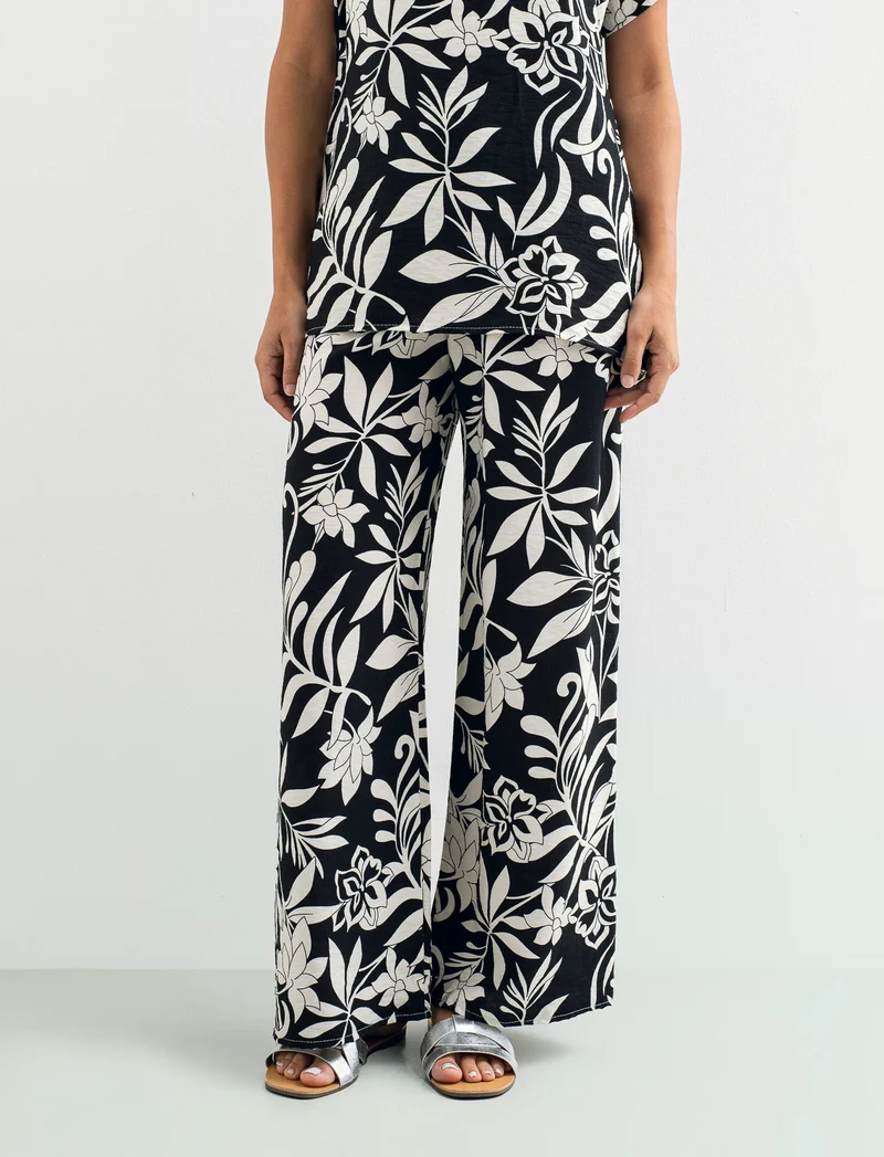 Pantalone palazzo stampato - Fiorato